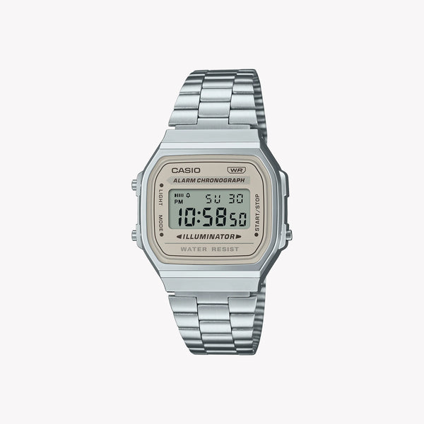 CASIO A168WA-8AY BOLD VERSATILITY - SPORTY DIGITAL WATCH WITH STYLISH SILVER BAND