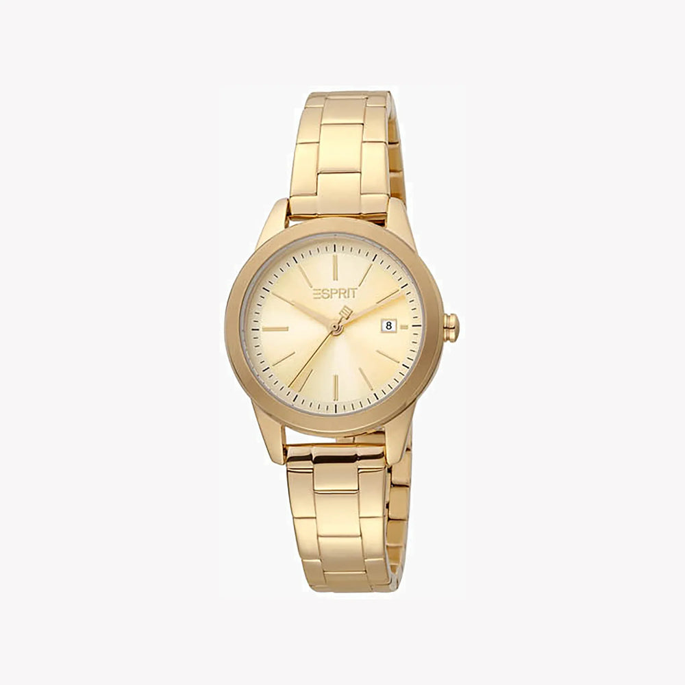 Esprit Women's Gold Stainless Steel Watch, Champagne Dial | Es1l140m0015 by i-watch