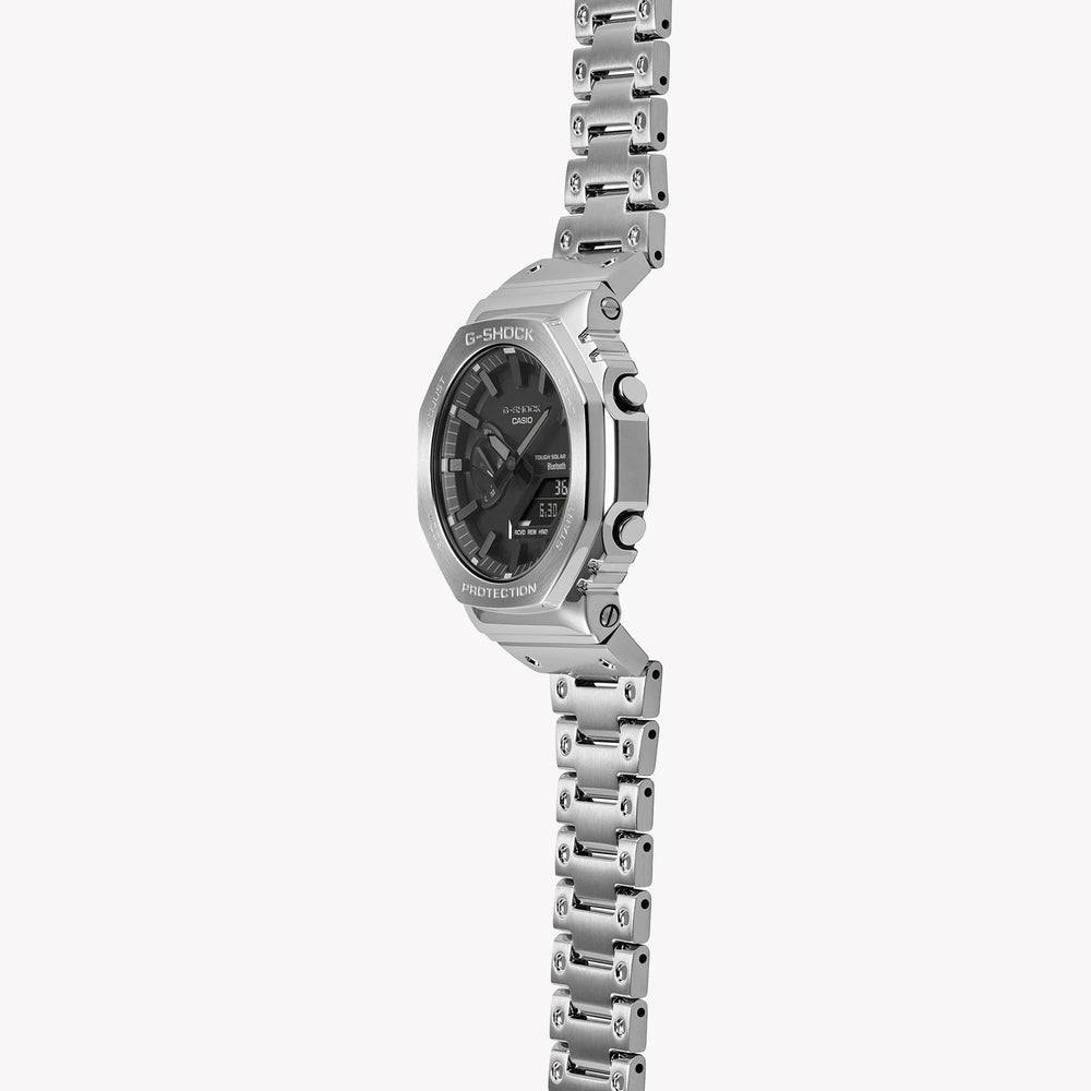 Casio Men's Silver Stainless Steel Watch, Black Dial | Gm-B2100d-1aer by i-watch