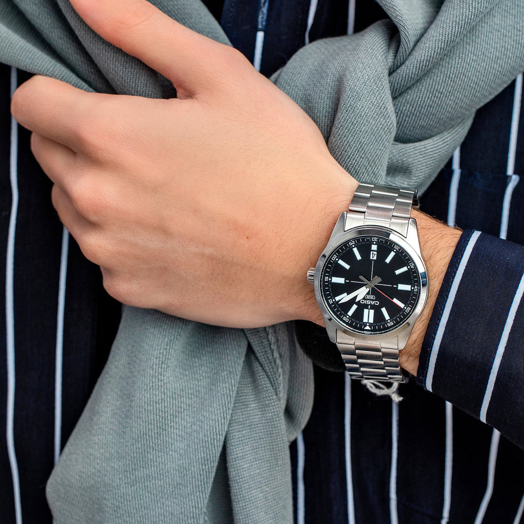 CASIO MTP-VD02D-1E STYLISH ADVENTURER - MEN’S STAINLESS STEEL WATCH WITH BLACK DIAL-i-Watch-2