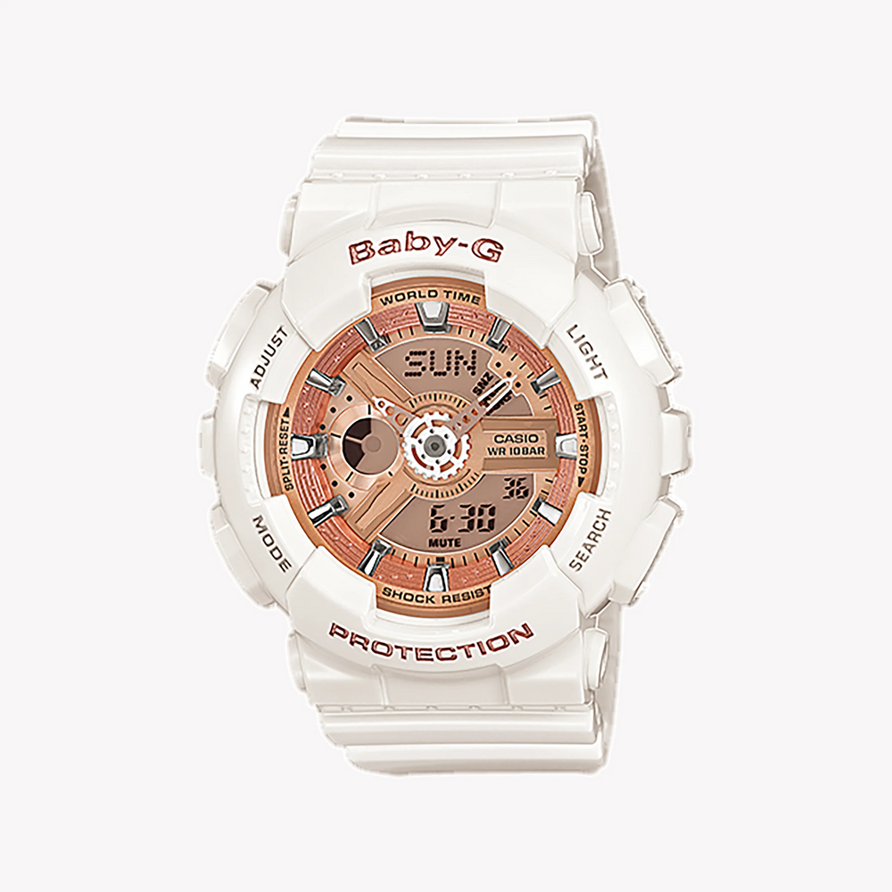 Baby-G Women's White Resin Watch, Digital Dial | Ba-110-7a1dr by i-watch
