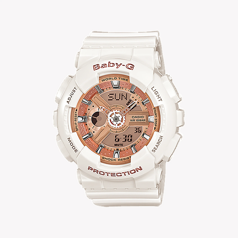 Baby-G Women's White Resin Watch, Digital Dial | Ba-110-7a1dr by i-watch
