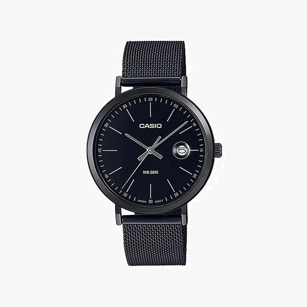 Casio Mtp-E175mb-1evdf - Rugged Elegance For The Modern Adventurer Men's Watch With Black Leather BAnd and Striking Black Dial by i-watch