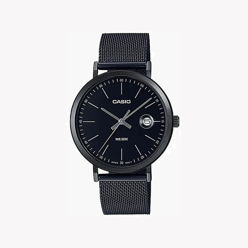 Casio Mtp-E175mb-1evdf - Rugged Elegance For The Modern Adventurer Men's Watch With Black Leather BAnd and Striking Black Dial by i-watch