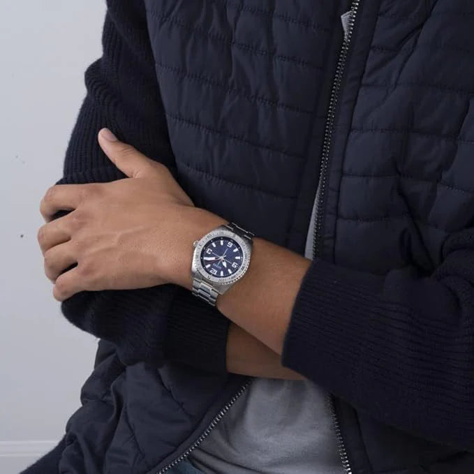 Guess Men's Silver Watch, Blue Dial | Gw0327g1 by i-watch