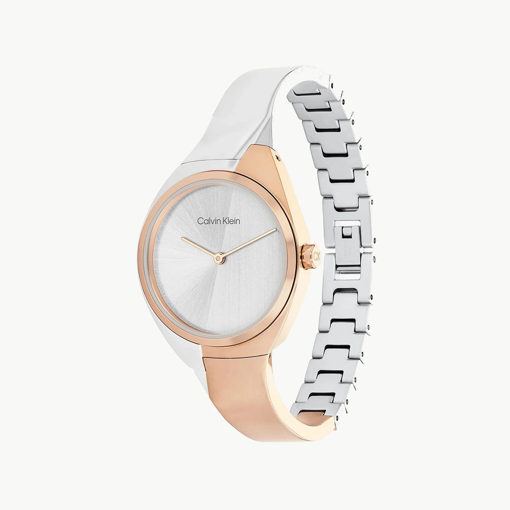 Ck Calvin Klein Women's Rose Gold Watch, Silver Dial | 25200237 by i-watch