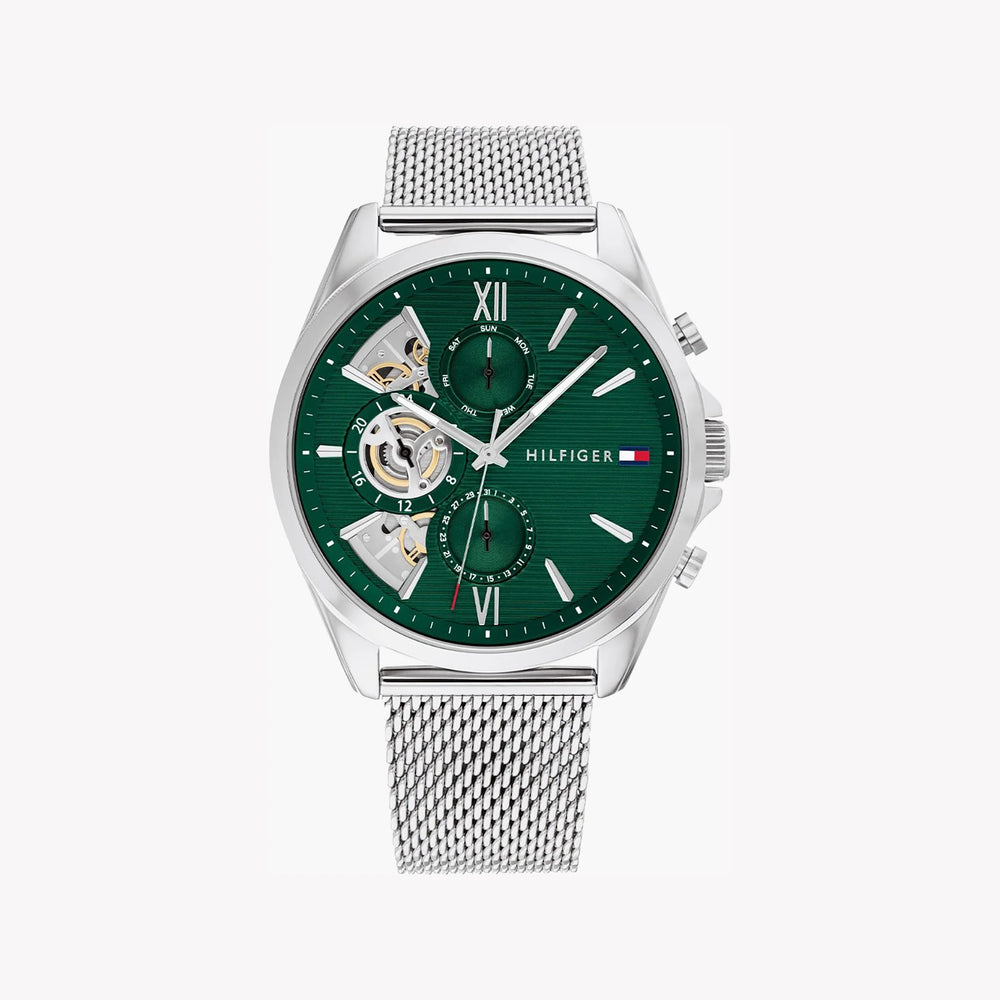 Tommy Hilfiger Men's Silver Stainless Steel, Green Dial | 1693559 by i-watch