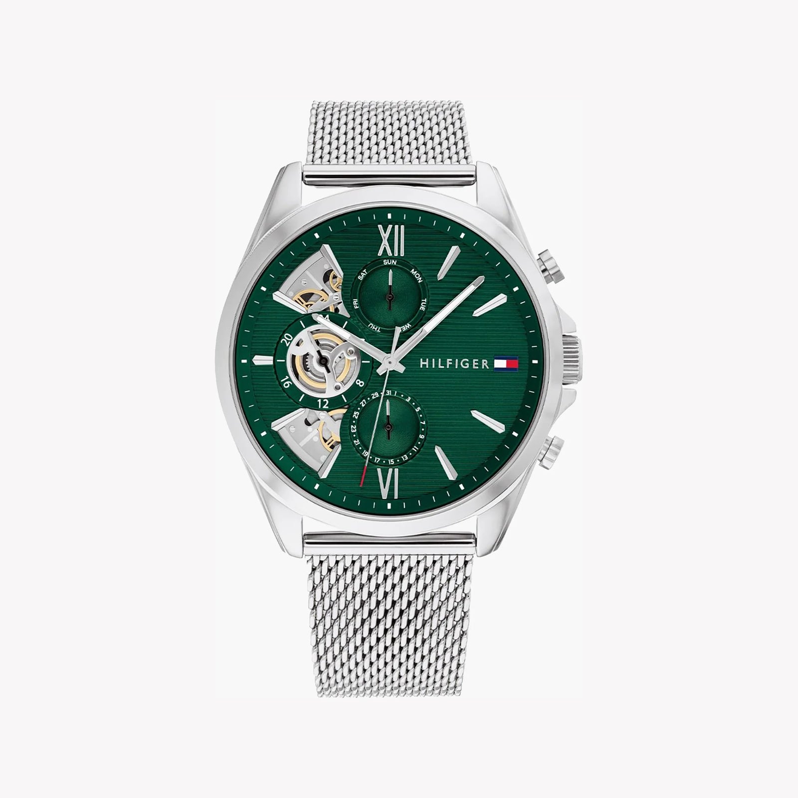 Tommy Hilfiger Men's Silver Stainless Steel, Green Dial | 1693559 by i-watch