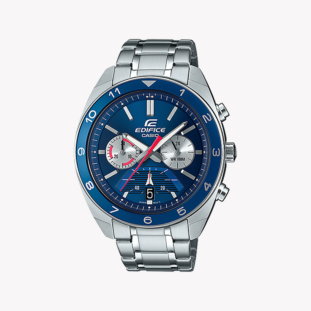 Casio Edifice Efv-590d-2avudf - Sporty Elegance Men's Watch With Blue Dial & Stainless Steel Band by i-watch