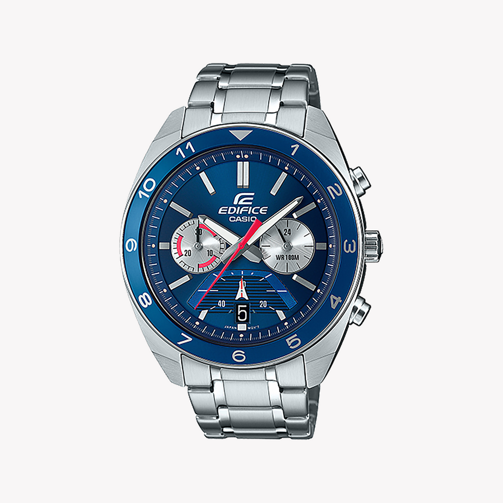 CASIO EDIFICE EFV-590D-2AVUDF - SPORTY ELEGANCE MEN'S WATCH WITH BLUE DIAL & STAINLESS STEEL BAND