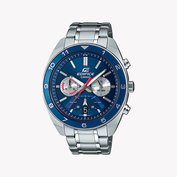 Casio Edifice Efv-590d-2avudf - Sporty Elegance Men's Watch With Blue Dial & Stainless Steel Band by i-watch
