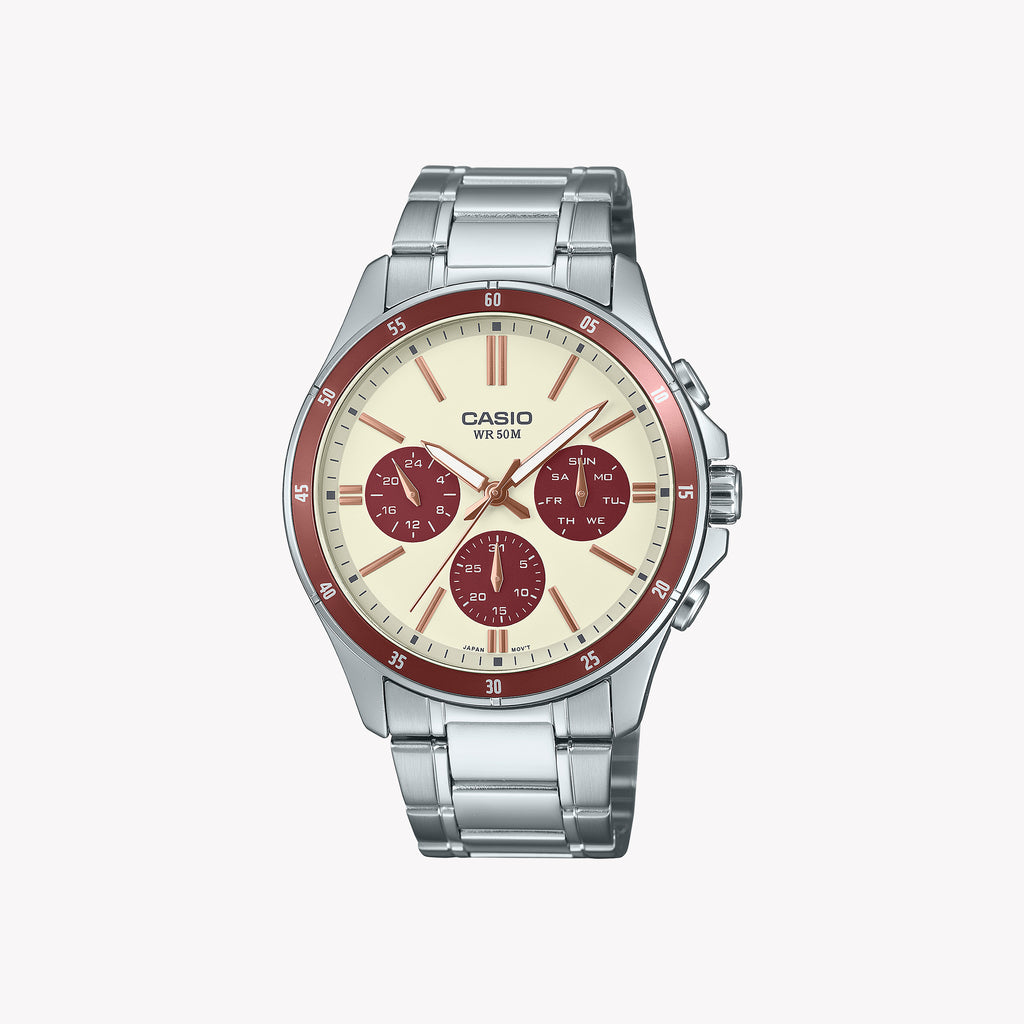 MTP-1374D-5A2VDF ELEGANCE - TIMELESS MEN'S WATCH WITH STAINLESS STEEL BRACELET AND QUARTZ PRECISION