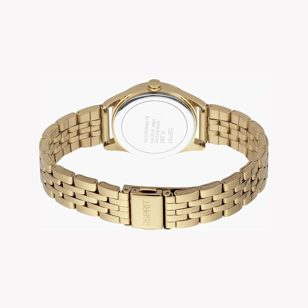 Esprit Women's Gold Stainless Steel Watch, Silver Dial | Es1l131m0015 by i-watch