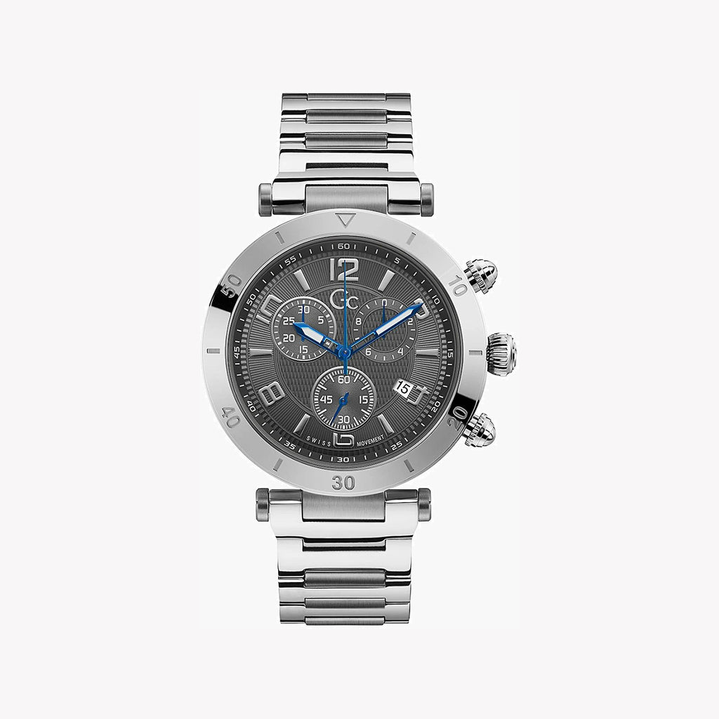 GUESS COLLECTION Y68001G5MF - MODERN MASTERY MEN'S WATCH with Sleek Silver Design & Black Dial