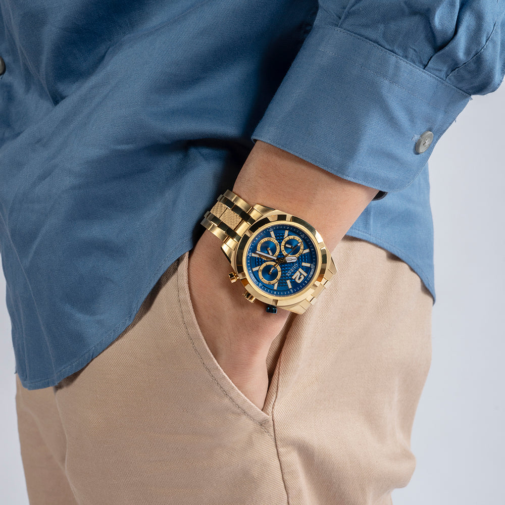 GUESS GW0714G2 BOLD BLUE - MENS GOLD STAINLESS STEEL WATCH WITH STRIKING DIAL-i-Watch-5