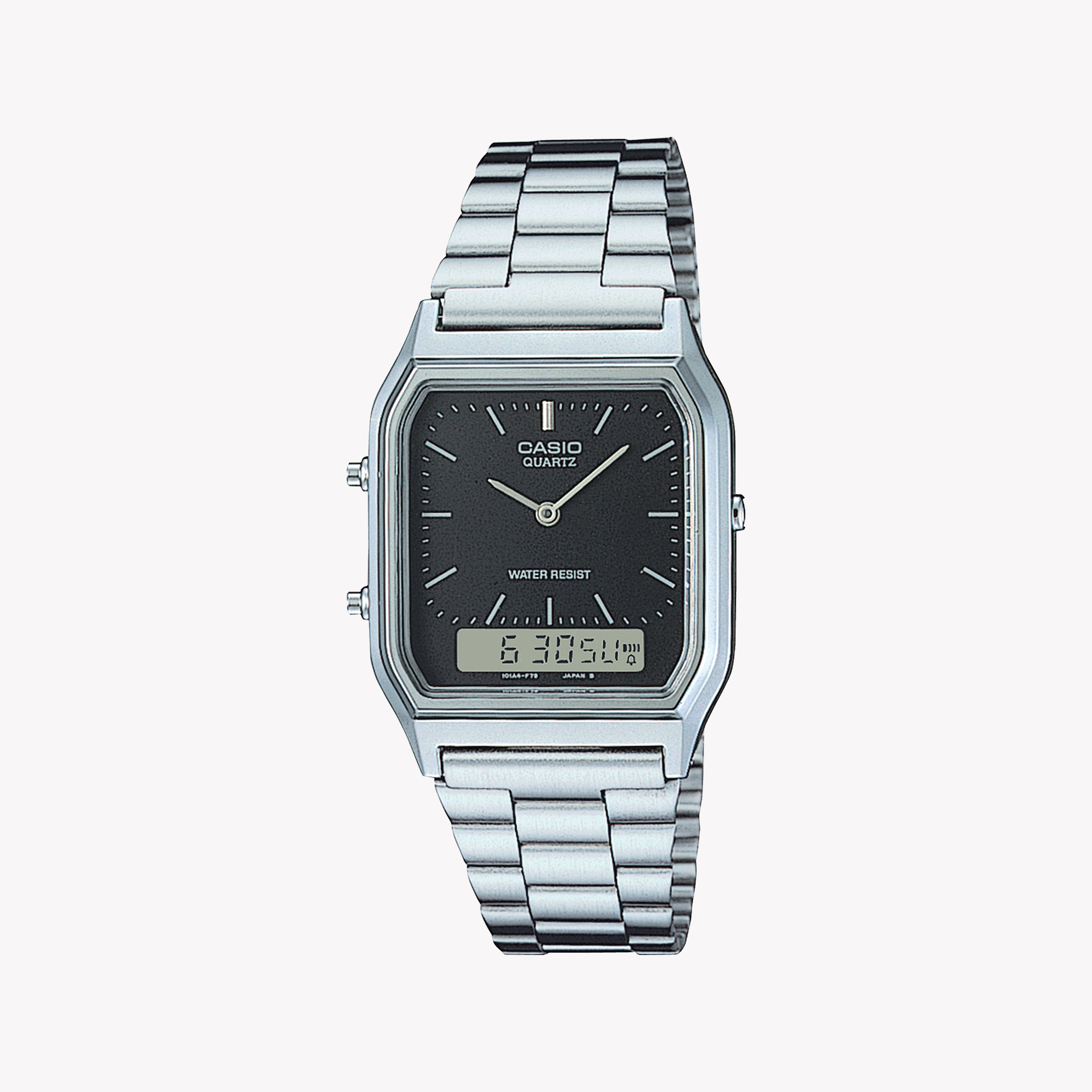 CASIO AQ-230A-1DMQ - BOLD PERFORMANCE TIMEPIECE - SLEEK SILVER STYLE, RELIABLE FUNCTIONALITY