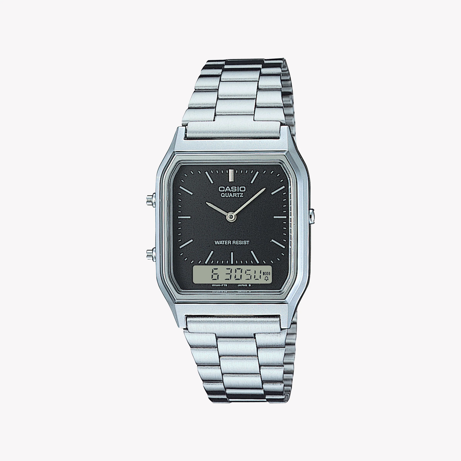 Casio Men's Silver Resin Watch, Black Dial | Aq-230a-1dmq by i-watch