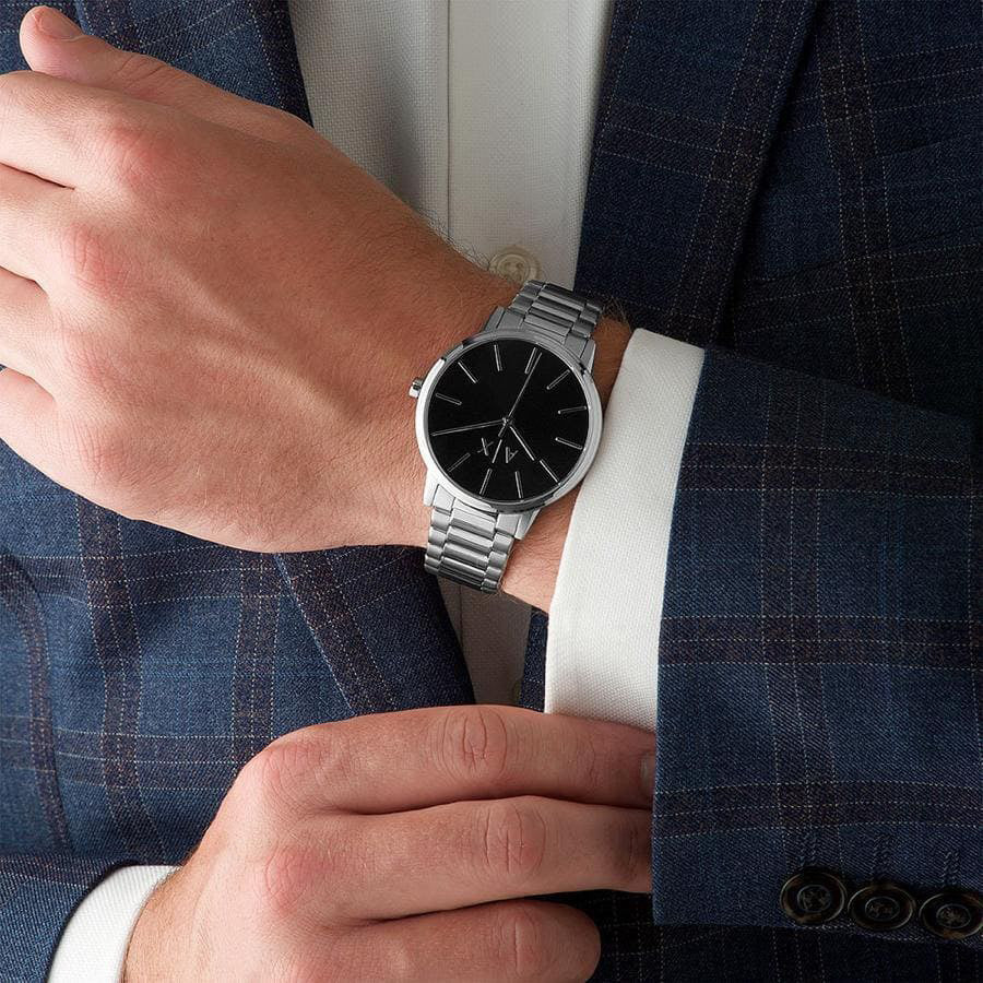 ARMANI EXCHANGE AX2700: TIMELESS ELEGANCE - MEN'S STAINLESS STEEL WATCH WITH STRIKING BLACK DIAL-i-Watch-4