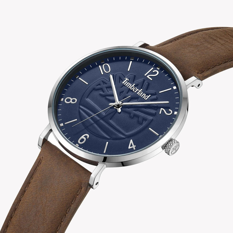 Timberland Men's Stainless Steel, Brown Leather | Tdwga0010901 by i-watch