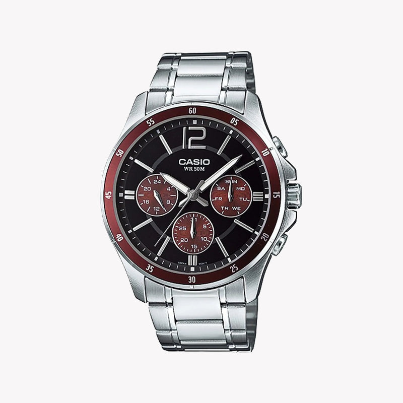 Timeless Elegance Men's Stainless Steel Watch, Silver | Mtp-1374d-5avdf by i-watch