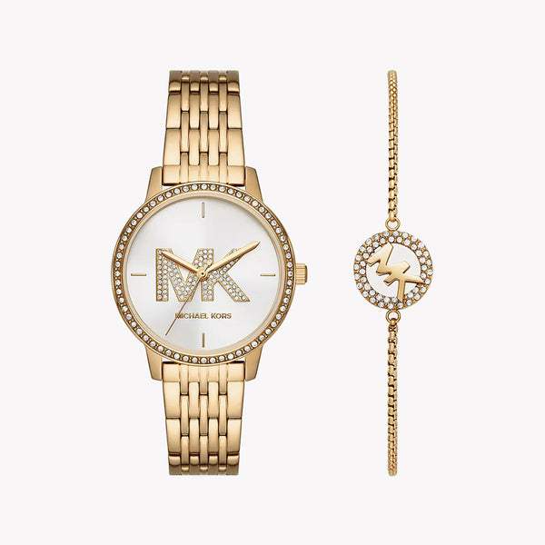 Michael Kors Men's Gold Watch, White Dial | Mk1051set by i-watch