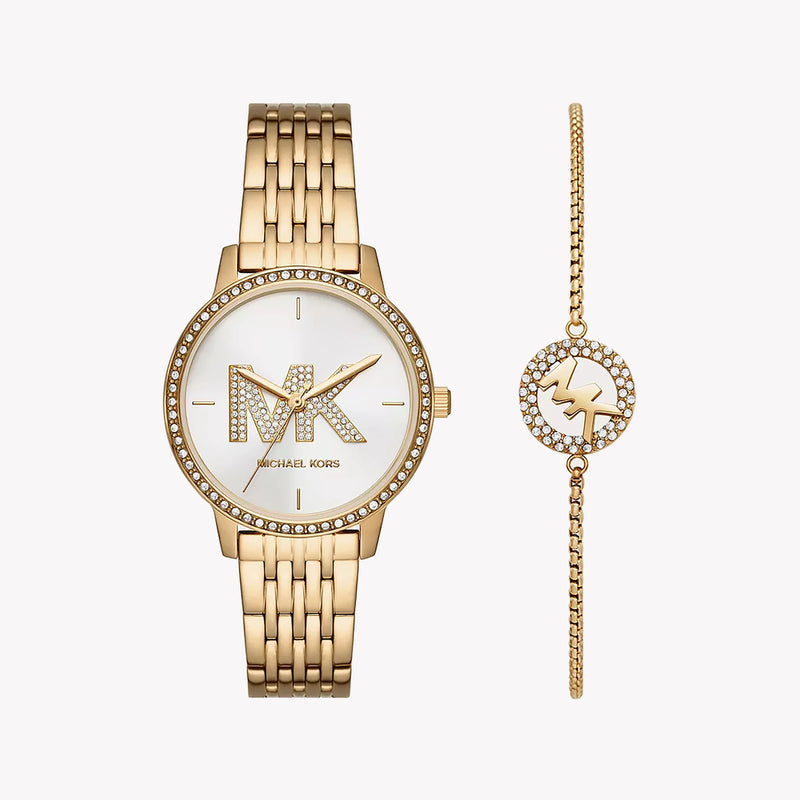 Michael Kors Men's Gold Watch, White Dial | Mk1051set by i-watch