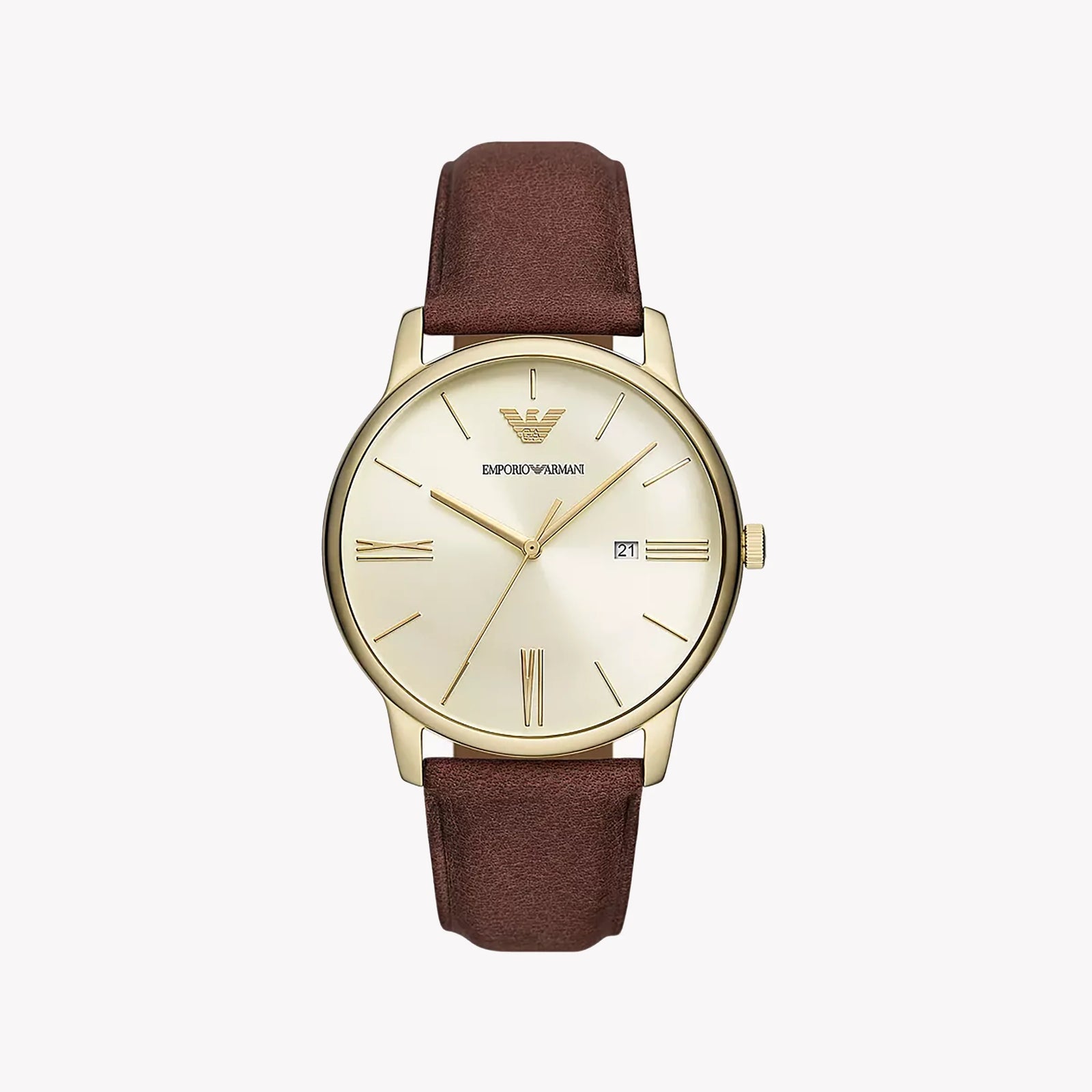 Emporio Armani Ar11610 - Elevated Gold Styling With Brown Leather Band Men's Watch by i-watch