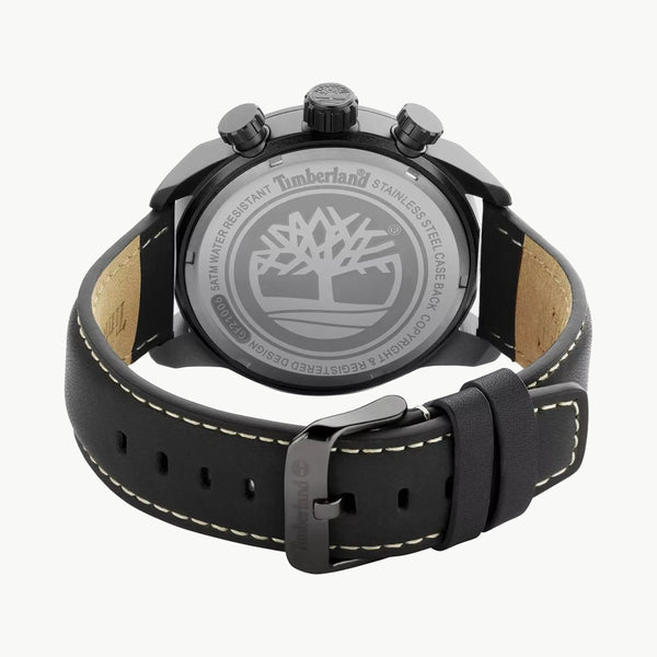 Timberland Men's Black Leather Watch, Black Dial | Tdwgf2100601 by i-watch