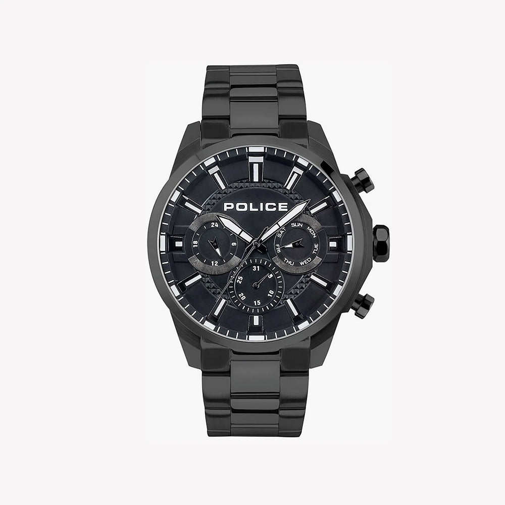 Police Men's Black Stainless Steel Watch, Multicolour Band | Pewjk2204202 by i-watch