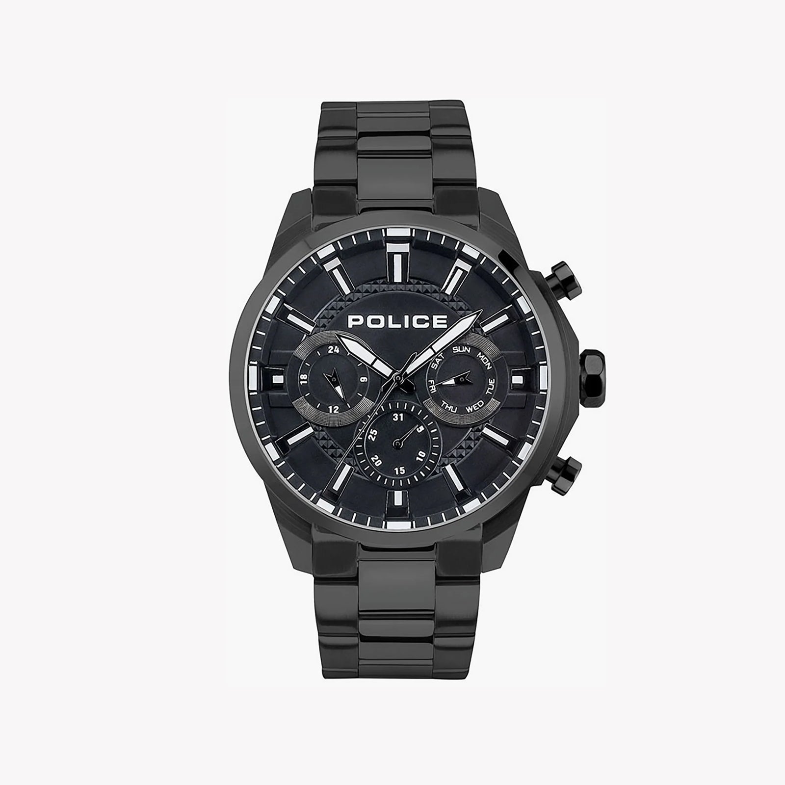 Police Men's Black Stainless Steel Watch, Multicolour Band | Pewjk2204202 by i-watch