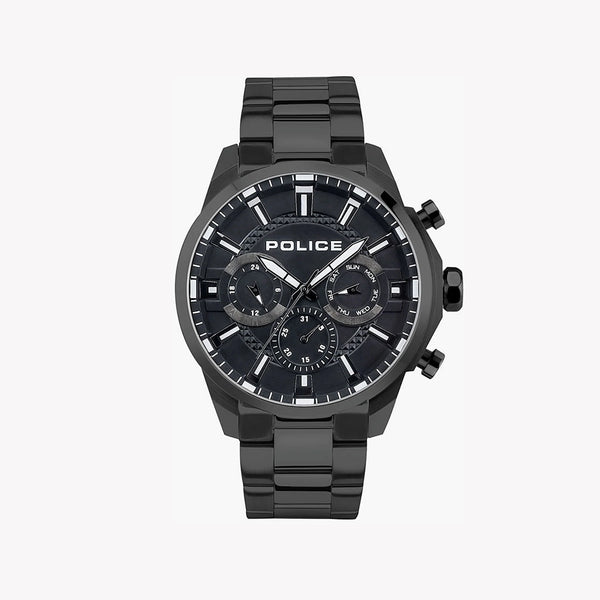 Police Men's Black Stainless Steel Watch, Multicolour Band | Pewjk2204202 by i-watch