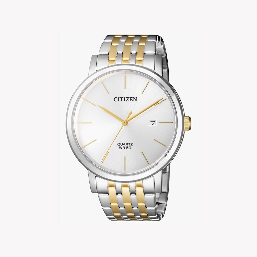 CITIZEN BI5074-56A - ELEGANT VERSATILITY MEN'S WATCH: Sleek Silver Design, Quartz Precision, Water-Resistant