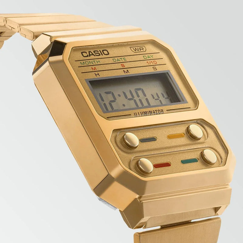 Casio Unisex Resin Watch, Gold & Silver | A100weg-9aef by i-watch