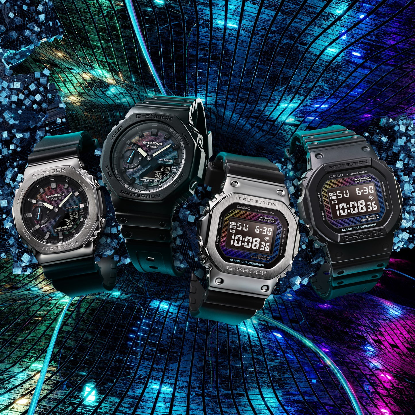 G-Shock The Origin – Rainbow Brick Wall Serie DW-5600RW-1ER Unisex-Uhr