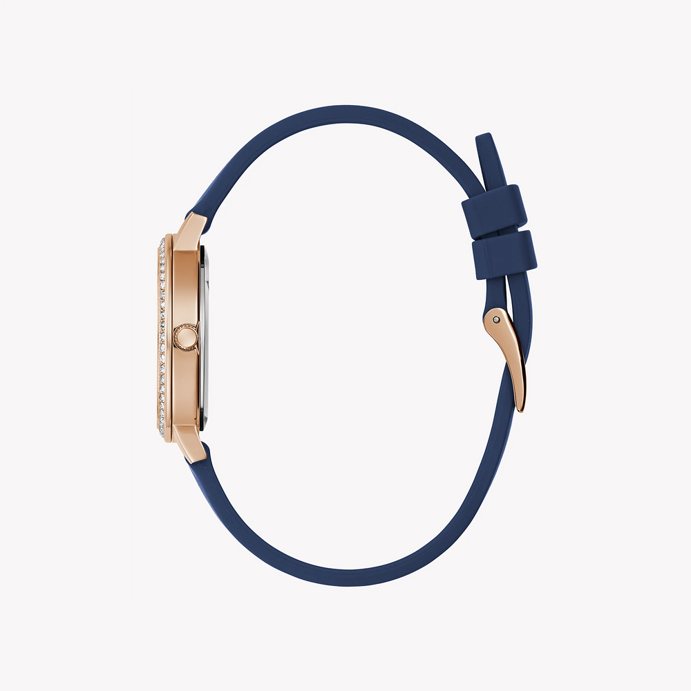 Guess Women's Rose Gold Watch, Blue Silicone Band | Gw0591l1 by i-watch