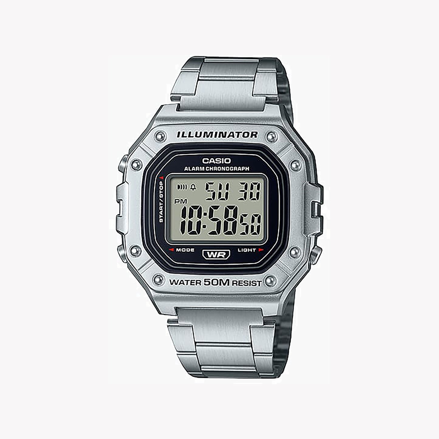 Casio W-218HD-1AV Digital Silver Men's Watch