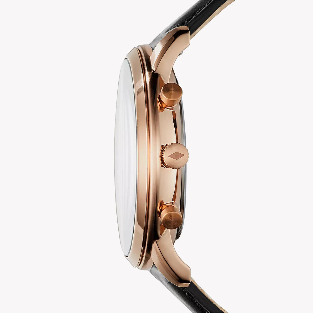 FOSSIL FS5381 ROSE GOLD REFINEMENT - MEN'S TIMEPIECE WITH BLACK DIAL & LEATHER STRAP-i-Watch-2