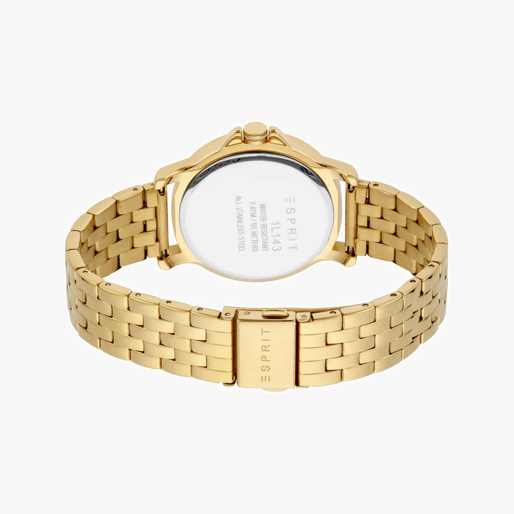 Esprit Women's Gold Stainless Steel Watch, Champagne Dial | Es1l186l0015 by i-watch
