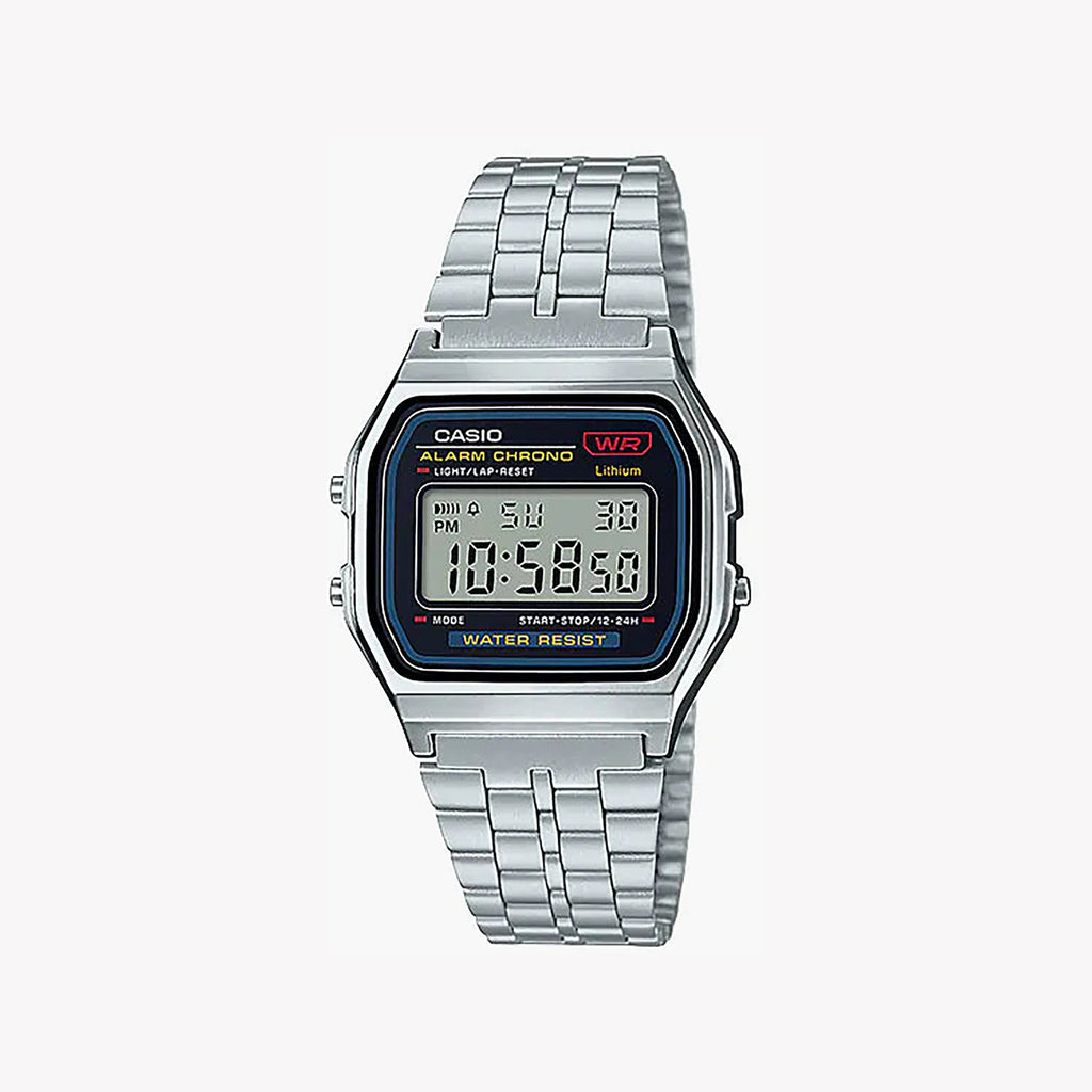 Casio Unisex Silver Resin Watch, Digital Display | A159wa-N1