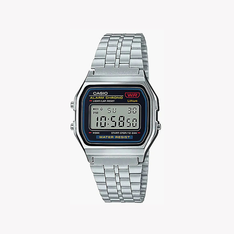 Casio Unisex Silver Resin Watch, Digital Display | A159wa-N1