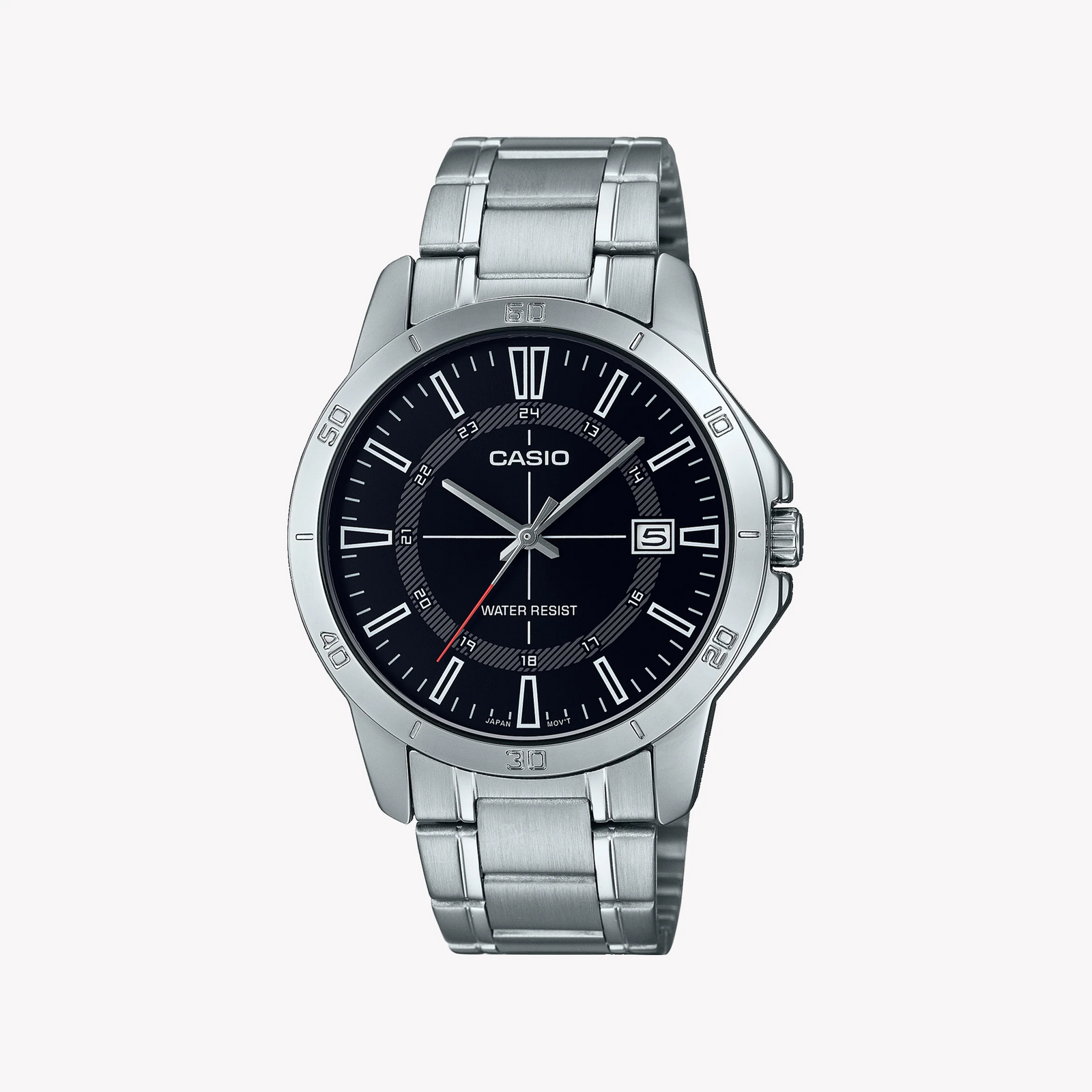 Casio Men's Silver Stainless Steel Watch, Black Dial | Mtp-V004d-1cudf by i-watch