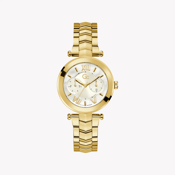 Guess Women's Gold Stainless Steel Watch, White Dial | Y92002l1mf by i-watch