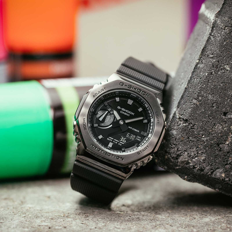 Casio G-Shock Gm-2100bb-1adr Oak - Sporty Elegance In Black by i-watch