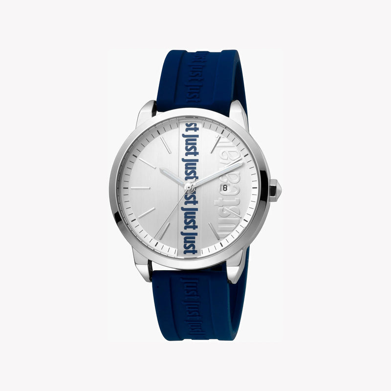 Just Cavalli Men's Blue Silicone Watch, Silver Dial | Jc1g141p0025 by i-watch