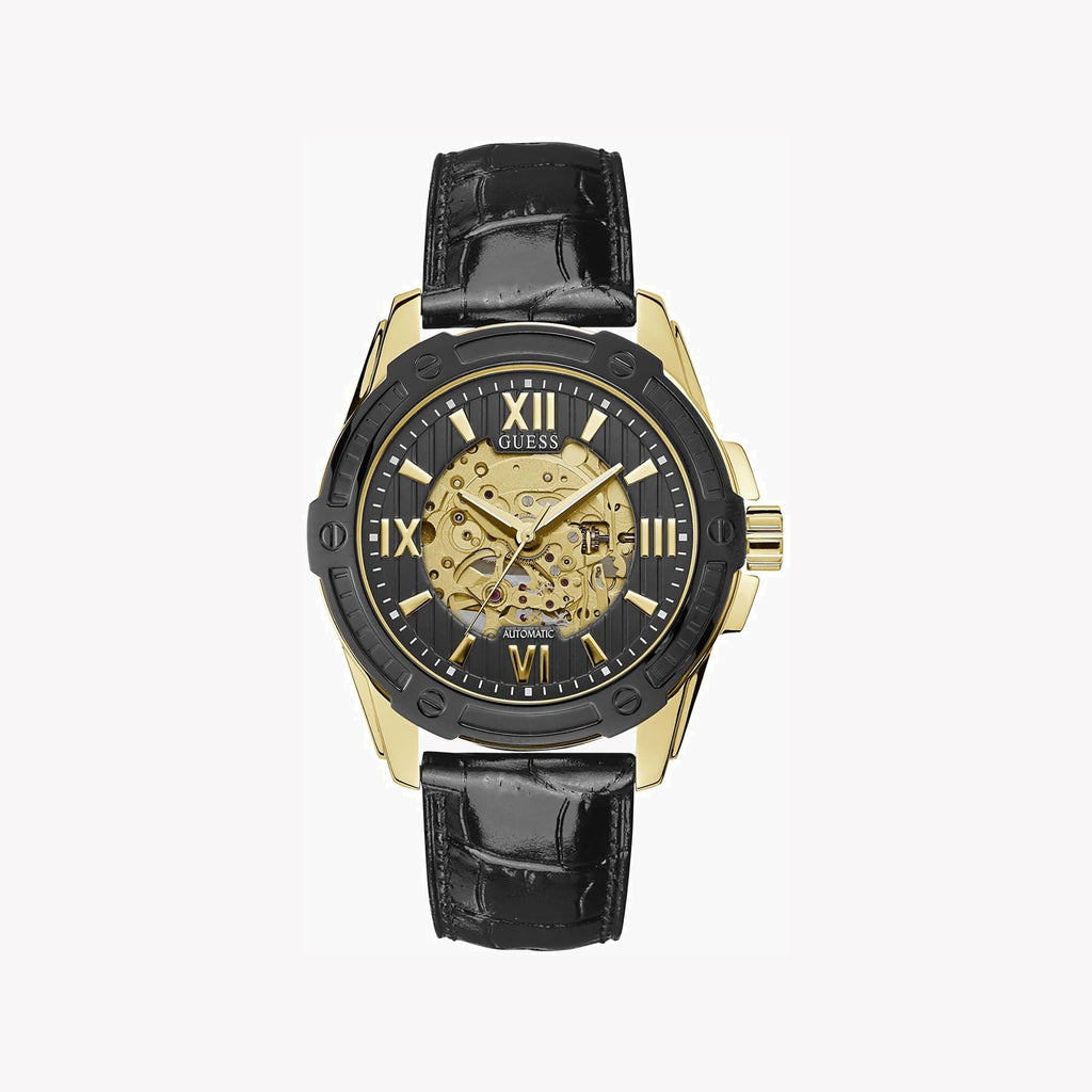 GUESS W1308G2 BOLD DISTINCTION - MODERN MASCULINITY TIMEPIECE WITH GOLD & BLACK DESIGN