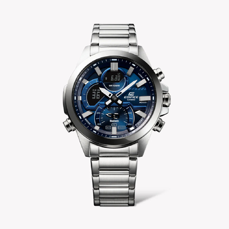 Timeless Elegance Men's Silver Silver Blue Watch, Stainless Steel | Ecb-30d-2aef by i-watch