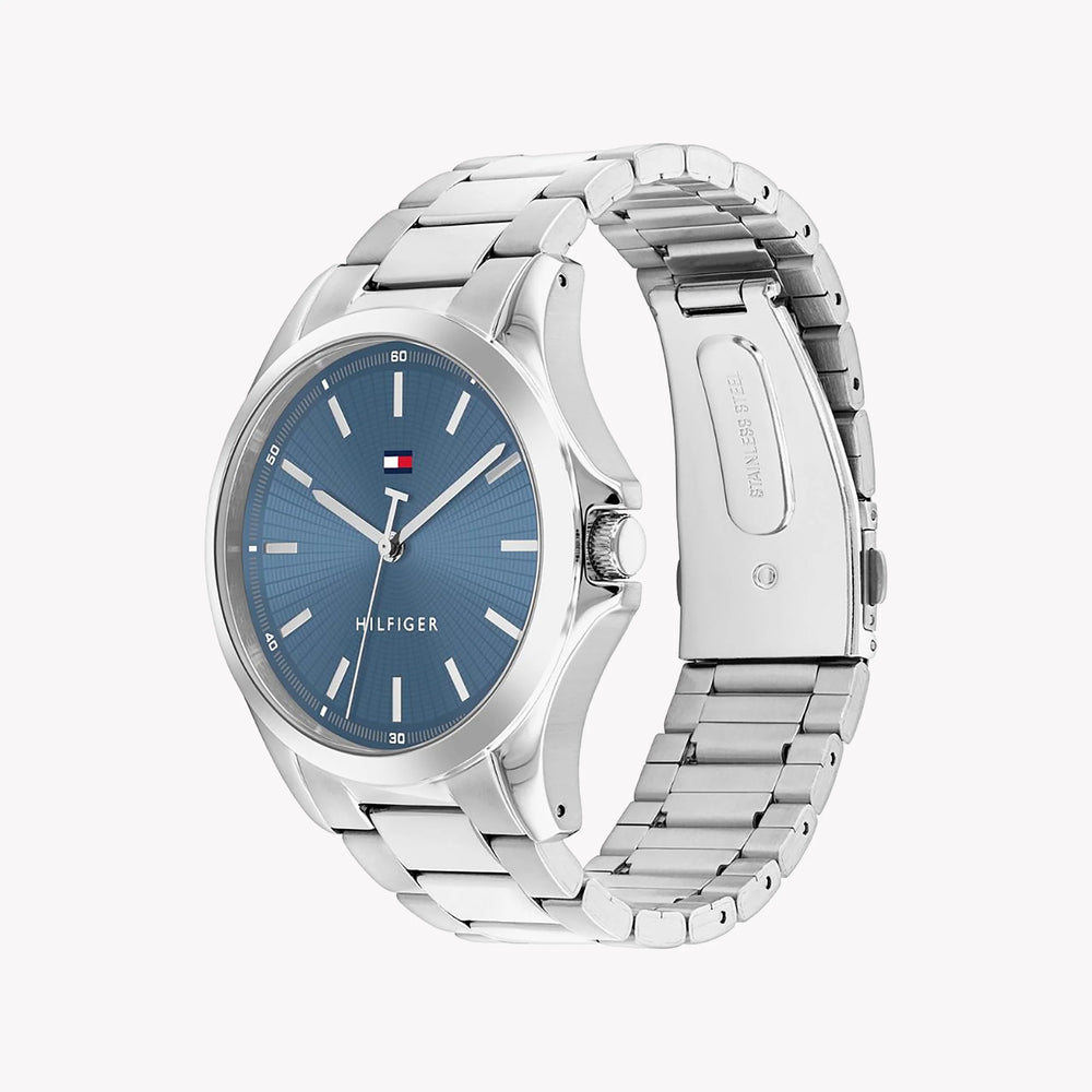 Tommy Hilfiger Men's Silver Watch, Blue Dial | Mod. Bruce 1710670 by i-watch