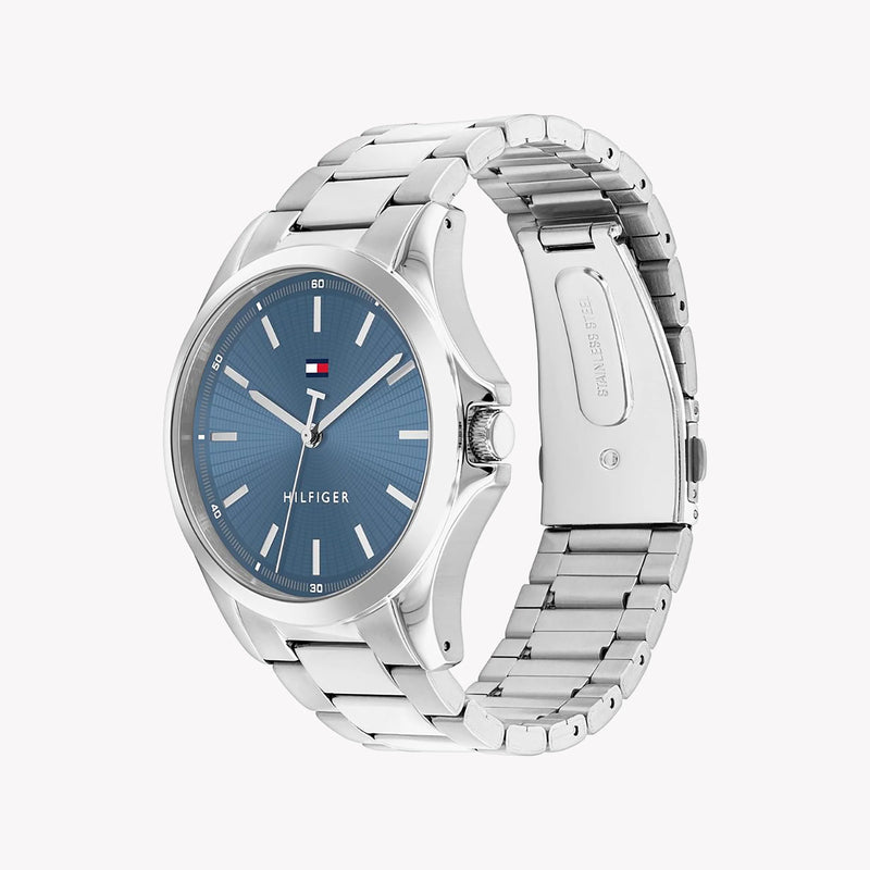 Tommy Hilfiger Men's Silver Watch, Blue Dial | Mod. Bruce 1710670 by i-watch