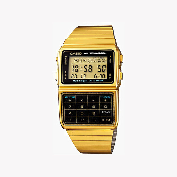Casio Men's Gold Resin Watch, Yellow Dial | Dbc-611g-1df by i-watch