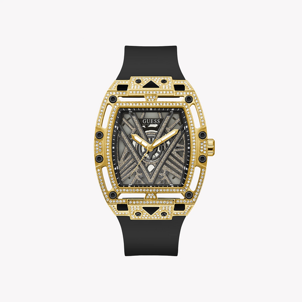 Guess Men's Gold Watch, Black Silicone Band | Gw0564g1 by i-watch